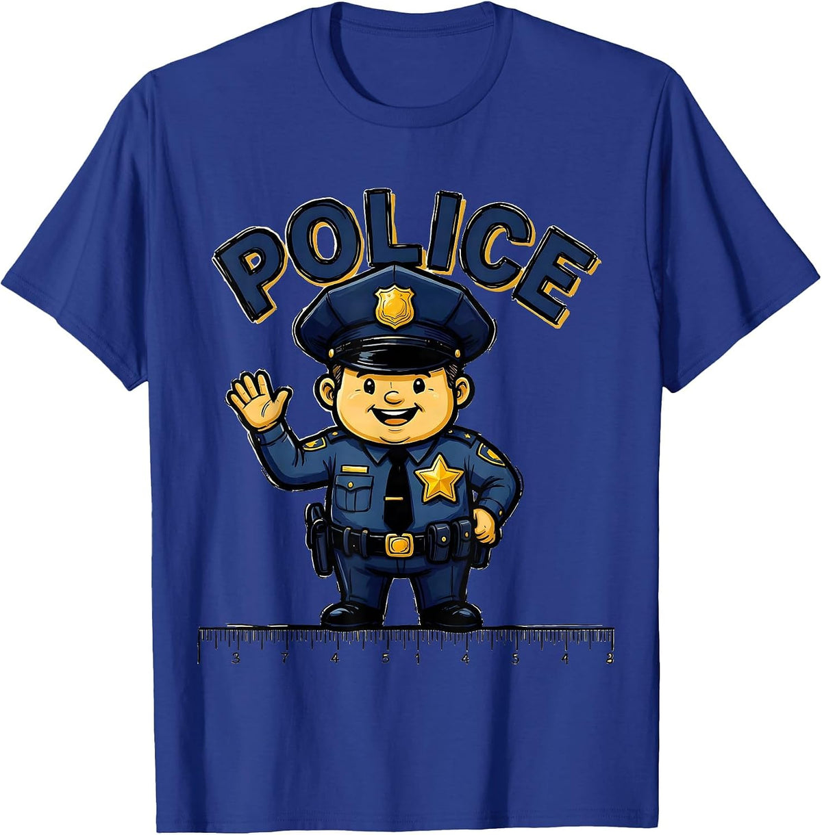 POLICE Funny Halloween Costume Officer Matching Family T-Shirt - Royal Blue