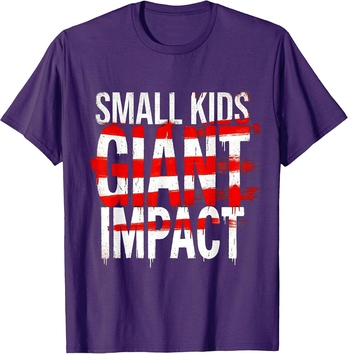 Small Kids Giant Impact Preschool Teacher Design T-Shirt - Purple
