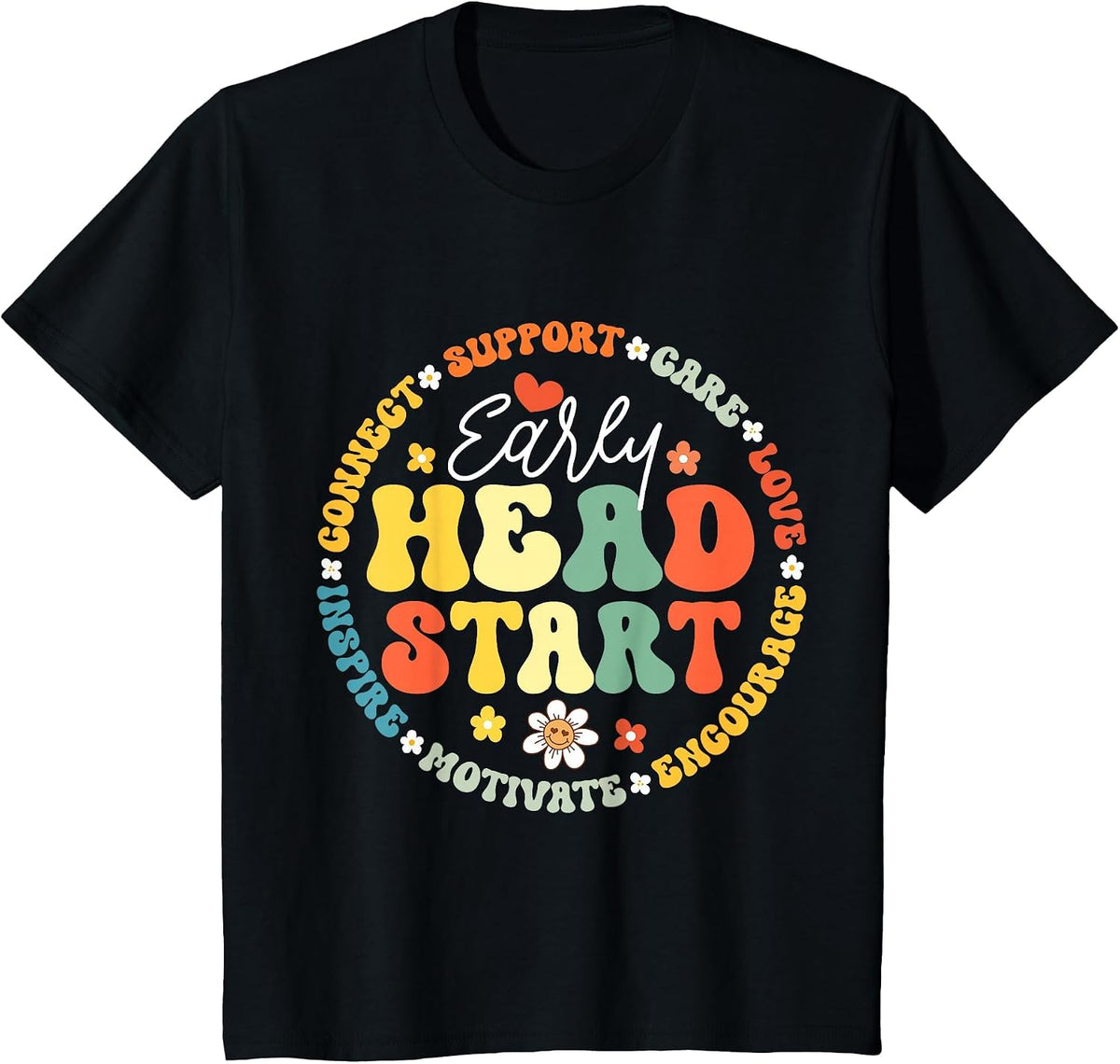 Early Head Start Squad Homeschool Teacher Headstart T-Shirt - Black