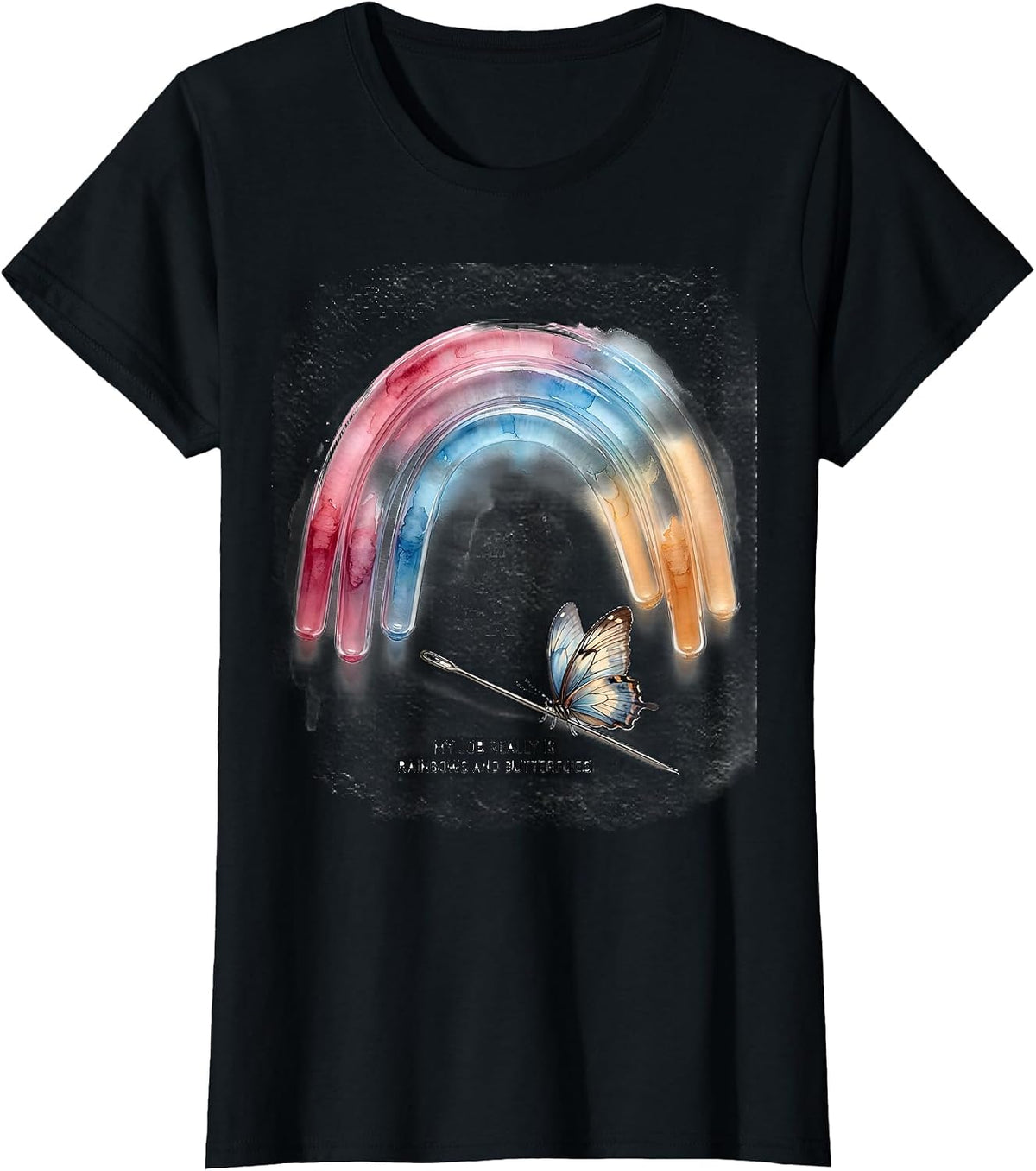 My Job Really Is Rainbows And Butterflies Teacher T-Shirt - Black