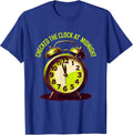 Checked the Clock at Midnight Y2K Graphic Design T-Shirt - Royal Blue