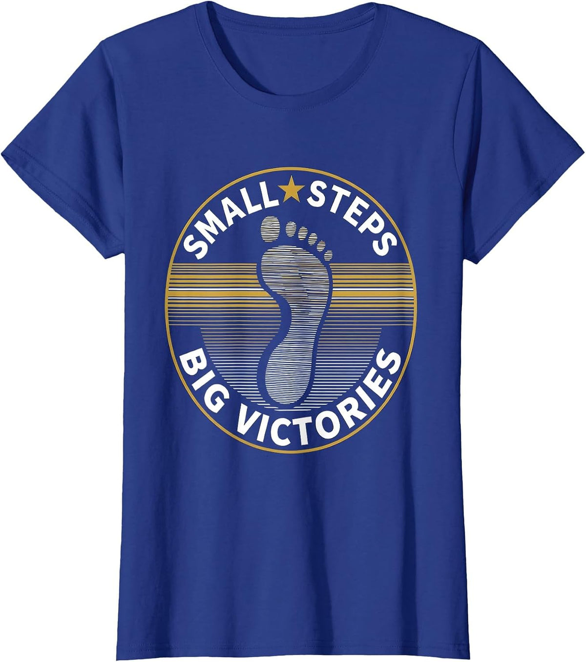 Women's Small Steps Big Victories Sped Teacher Design T-Shirt - Royal Blue