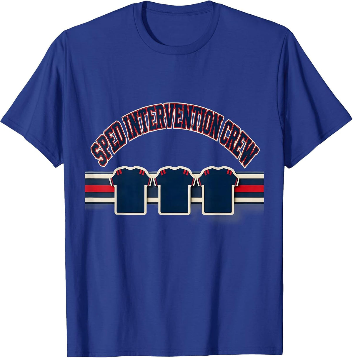 SPED Intervention Crew Sports Special Education Teacher Crew T-Shirt - Royal Blue