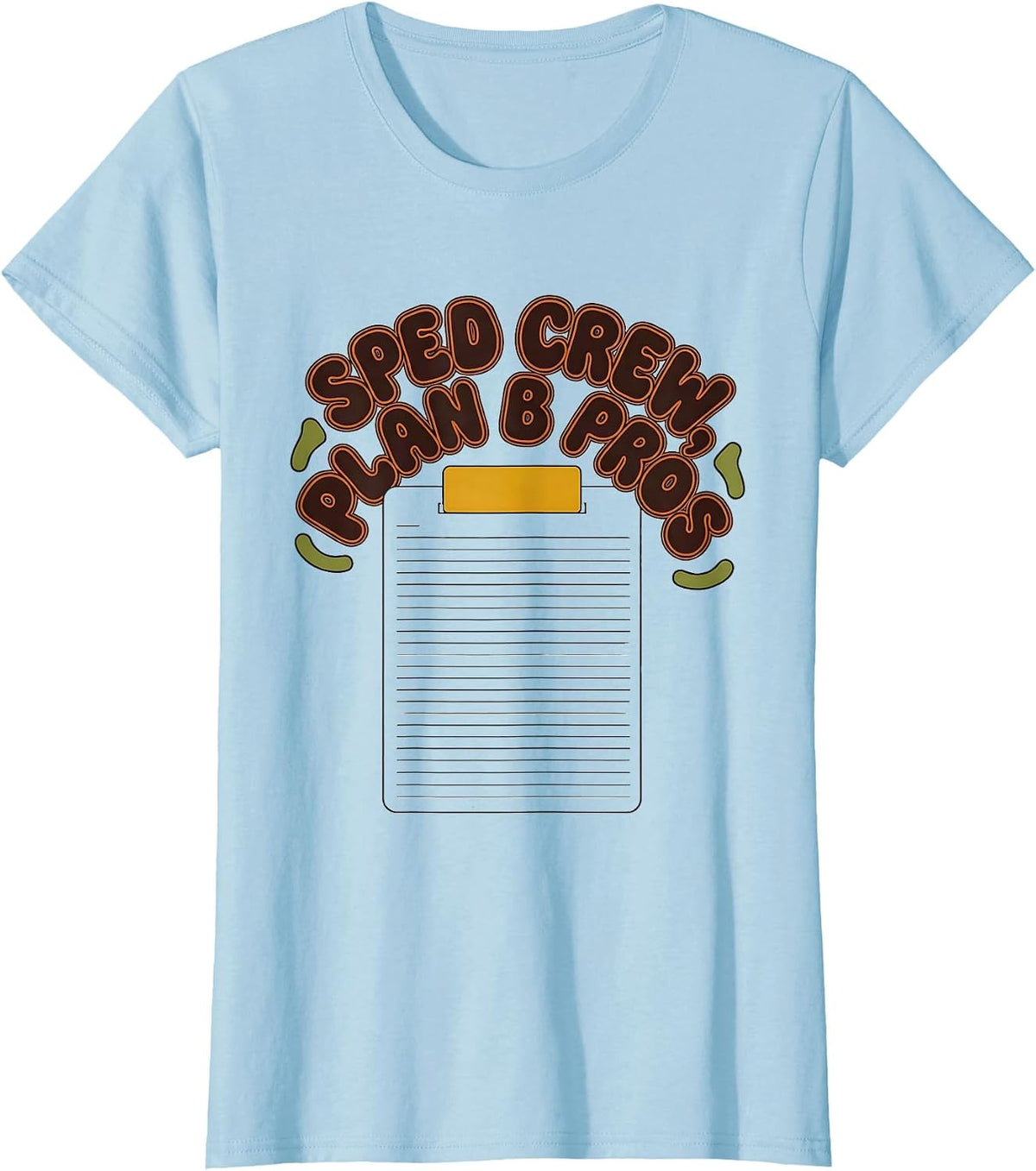 Women's SPED Crew Plan B Pros Retro Special Education Teacher T-Shirt - Baby Blue