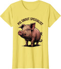 Pig Snout Specialist Funny Pig Lover Farm Animal Humor T-Shirt - Lemon Yellow