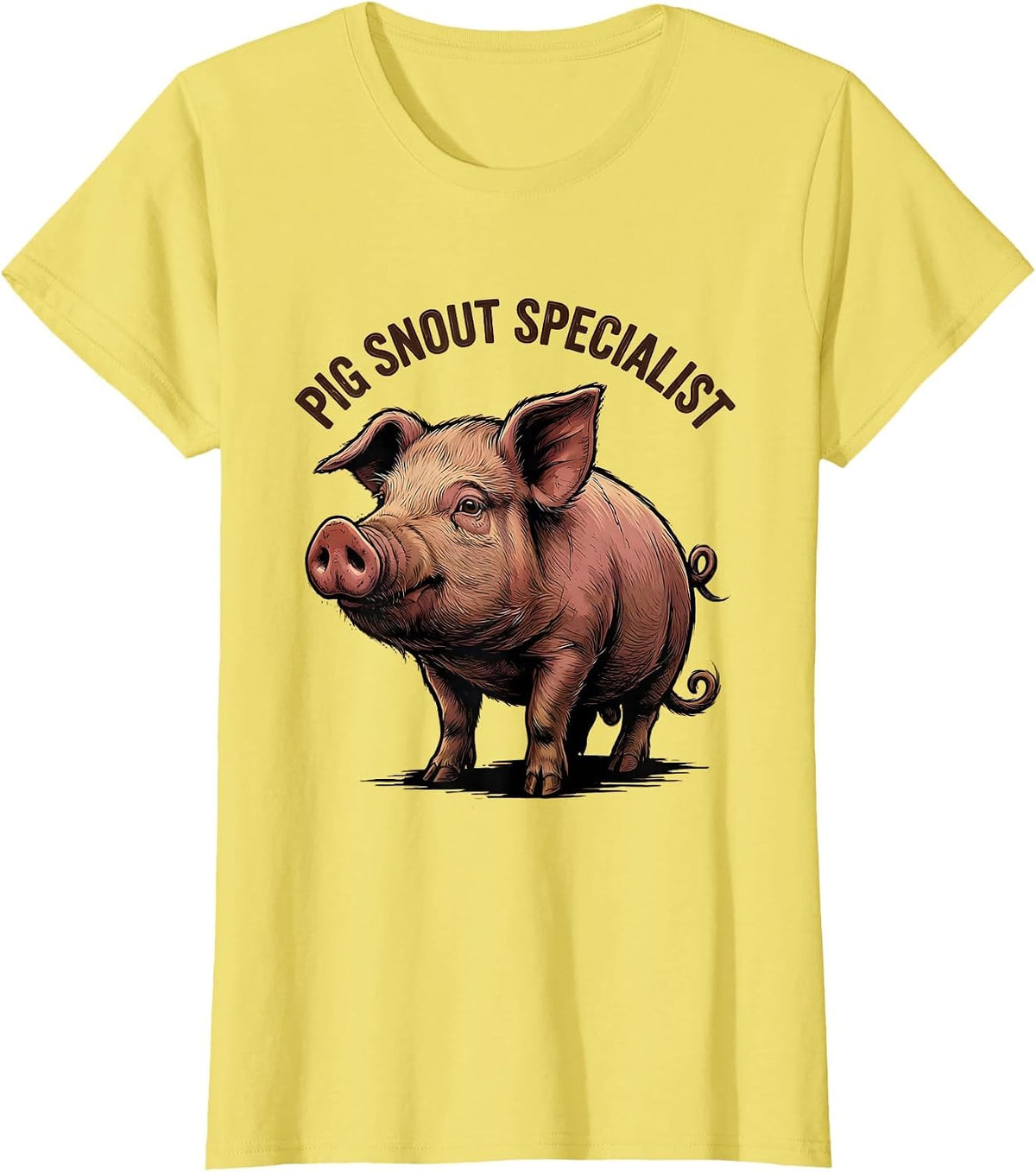 Pig Snout Specialist Funny Pig Lover Farm Animal Humor T-Shirt - Lemon Yellow