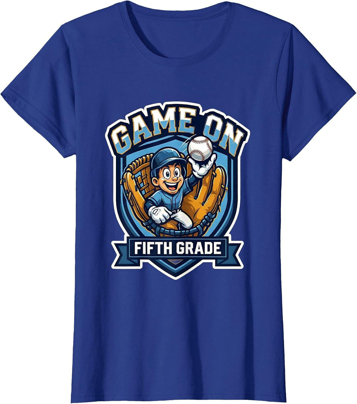 Women's Game On Fifth Grade Playful Mascot Logo Back To School T-Shirt - Royal Blue