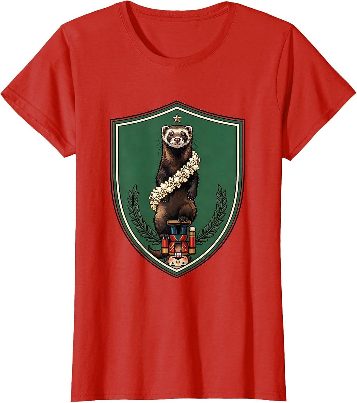 Ferret Crest Emblem Funny Ferret Lover Gift T-Shirt - Red