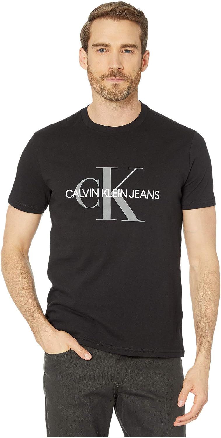Calvin Klein Men's Monogram Logo Crewneck T-Shirt - Black