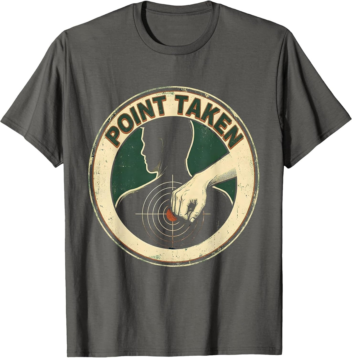 Point Taken Vintage Massage Therapist Chiropractor T-Shirt - Asphalt Grey