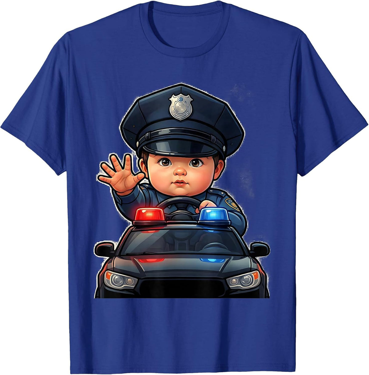 Men's Child Officer Future Police Officer Birthday Party T-Shirt - Royal Blue