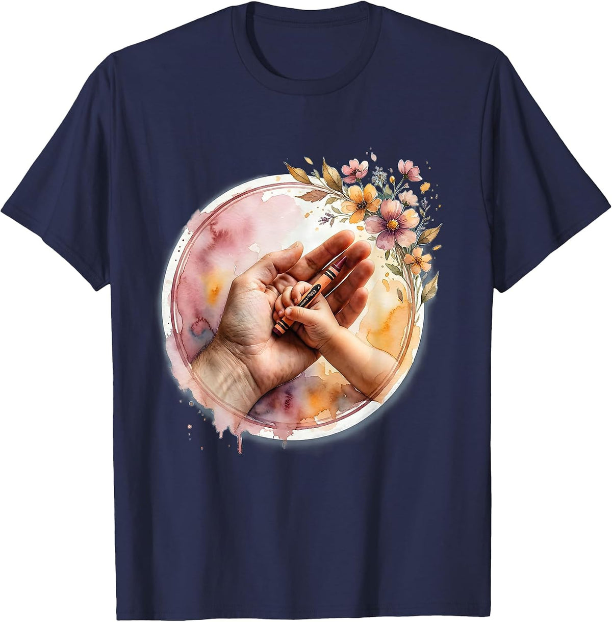 Special Education Teacher Guiding Hand Graphic T-Shirt - Navy Blue