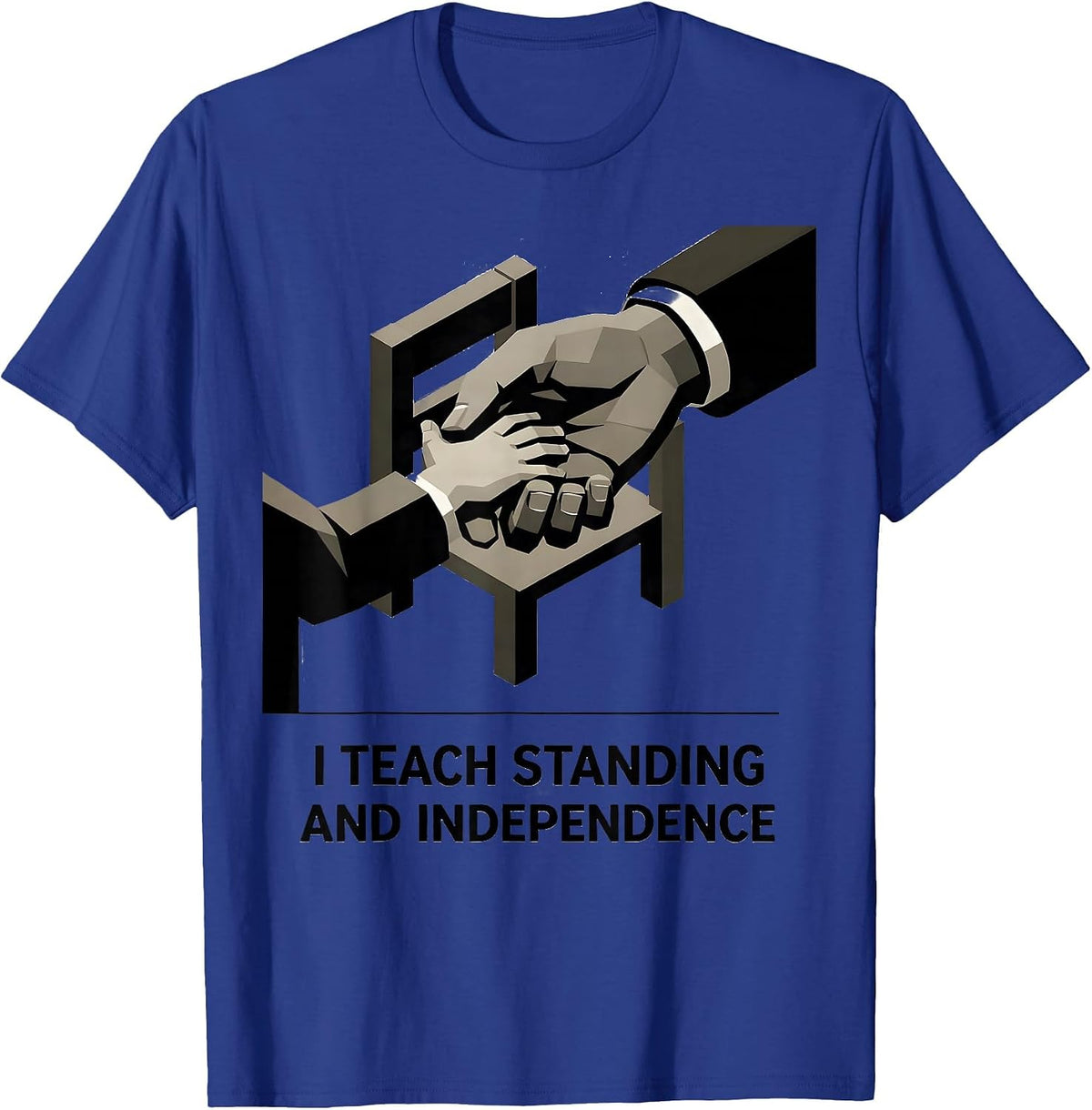 I Teach Standing And Independence Retro Occupational Therapy T-Shirt - Royal Blue