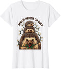 Women's Senior Hedgie On Duty Cute Hedgehog Christmas Humor T-Shirt - White