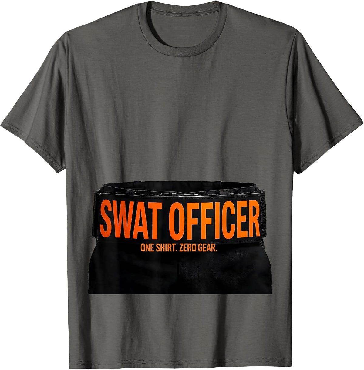 Men's SWAT Officer One Shirt Zero Gear Police Costume Halloween T-Shirt - Asphalt Grey