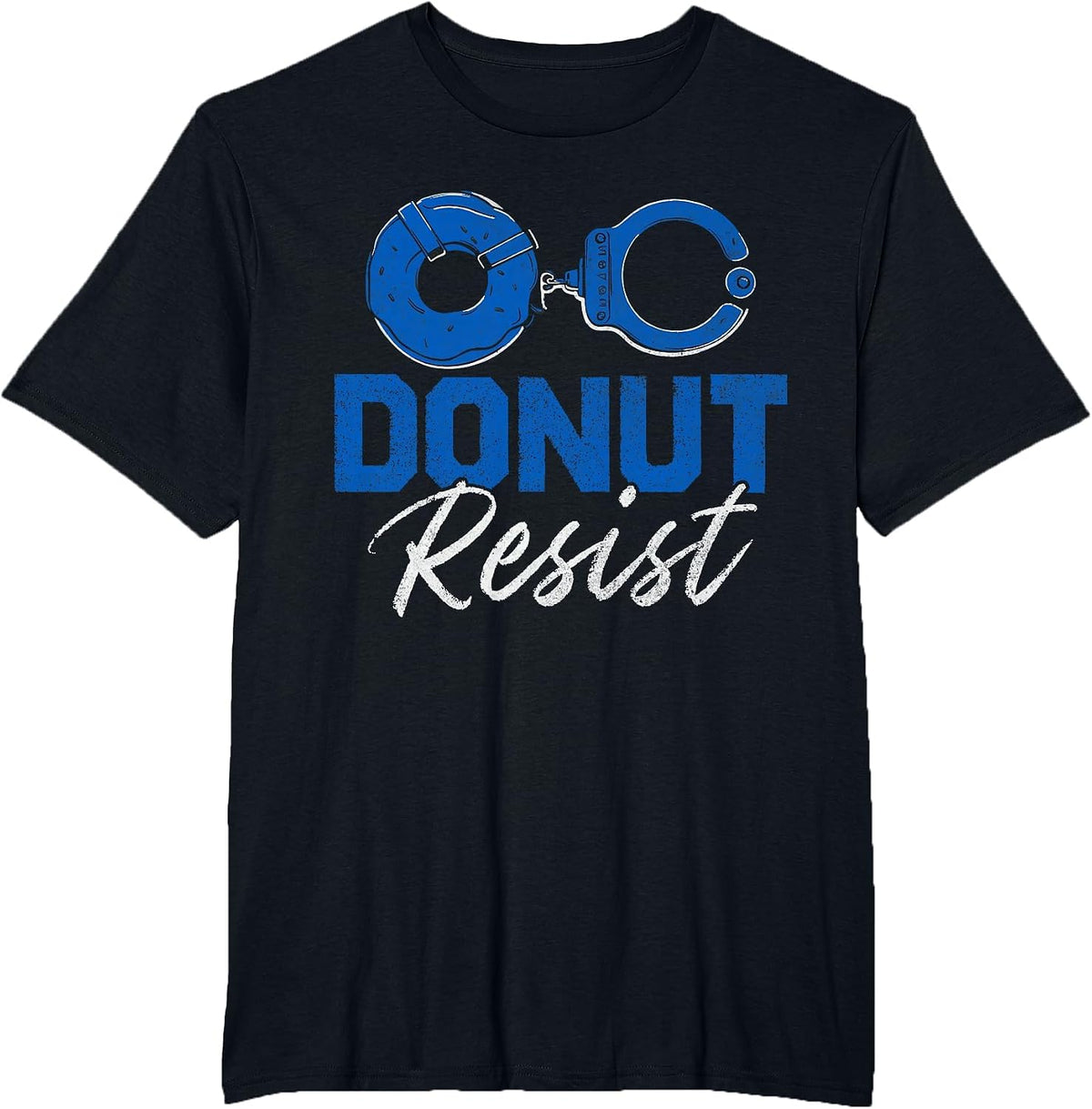 Donut Resist Funny Cop Law Enforcement Police Appreciation T-Shirt - Black
