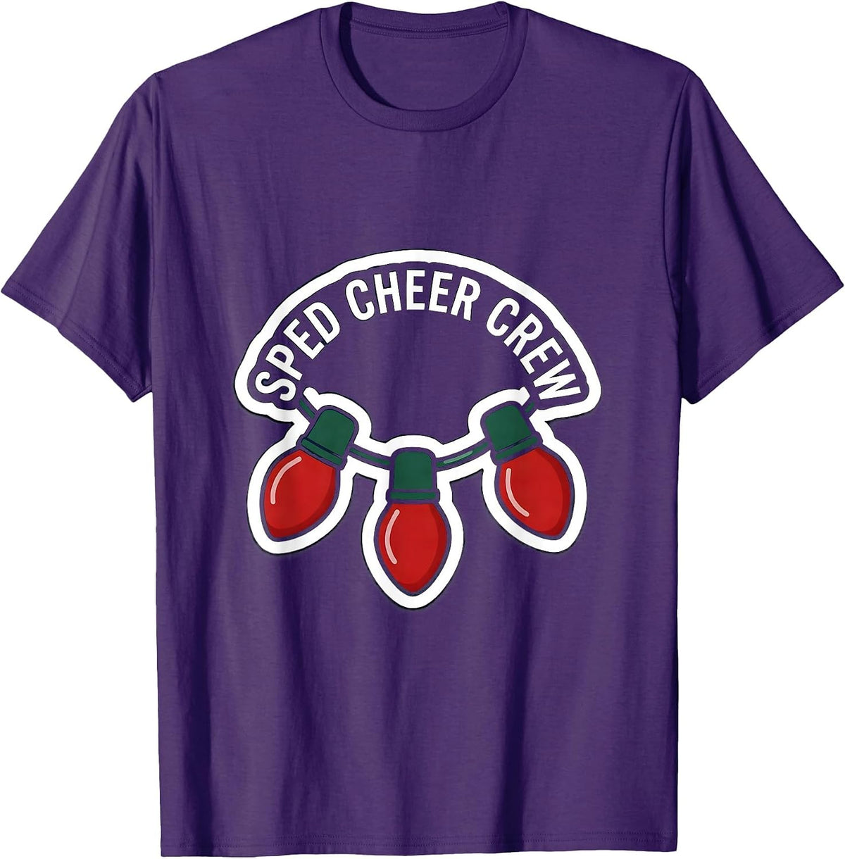 SPED Cheer Crew Holiday Special Education Teacher Christmas T-Shirt - Purple