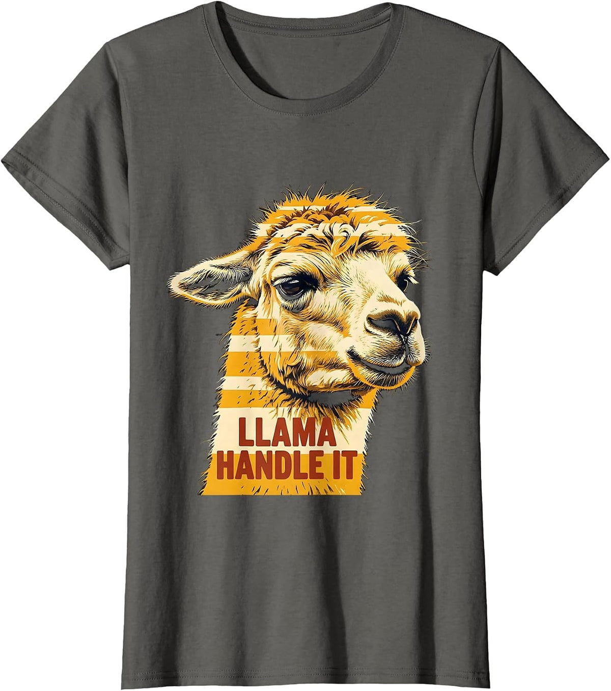 Women's Llama Handle It Funny Llama Lover Animal Humor T-Shirt - Asphalt Grey