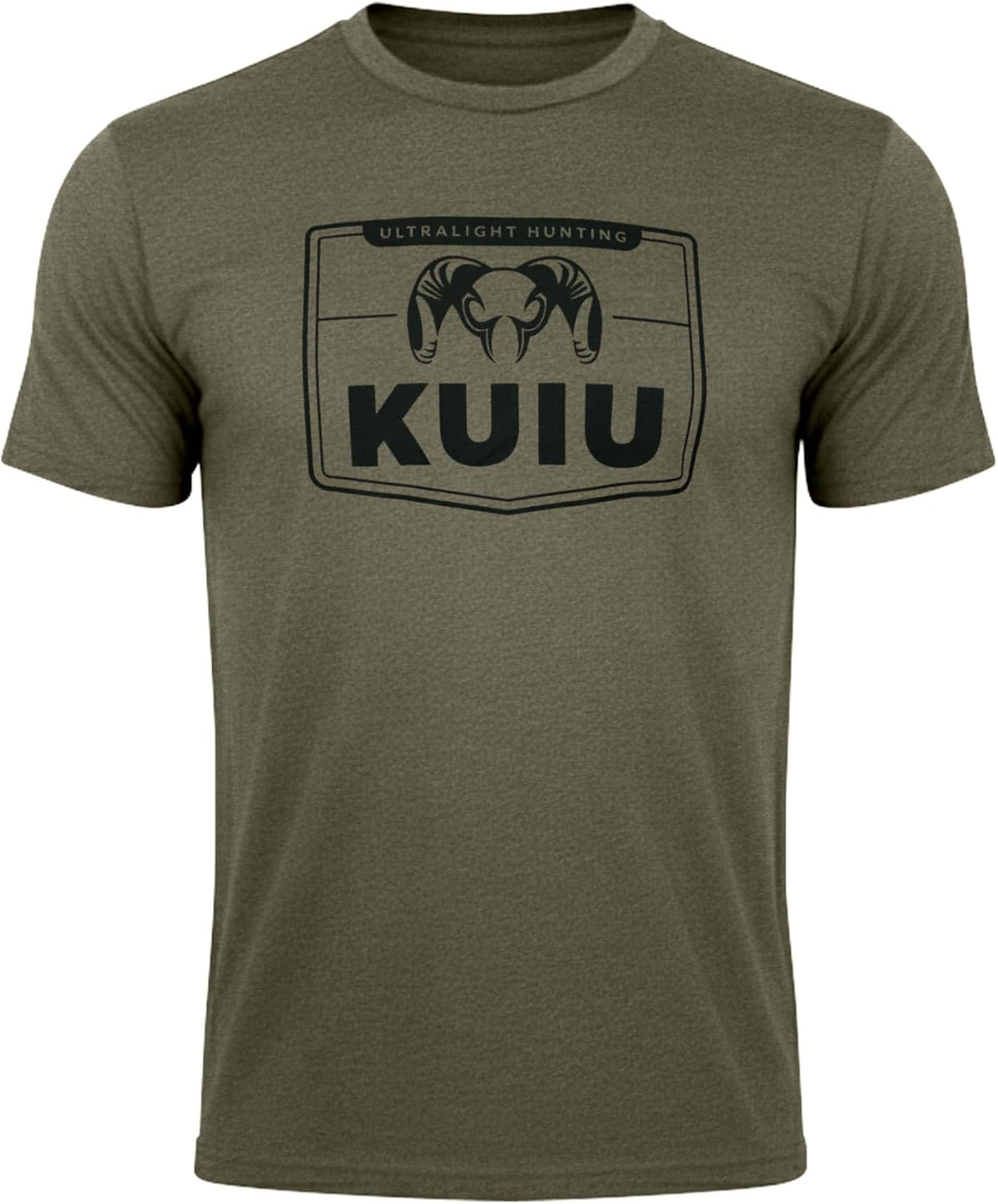 KUIU Men’s Logo Sign T-Shirt, Lightweight Cotton Polyester Hunting Tee - Military Green