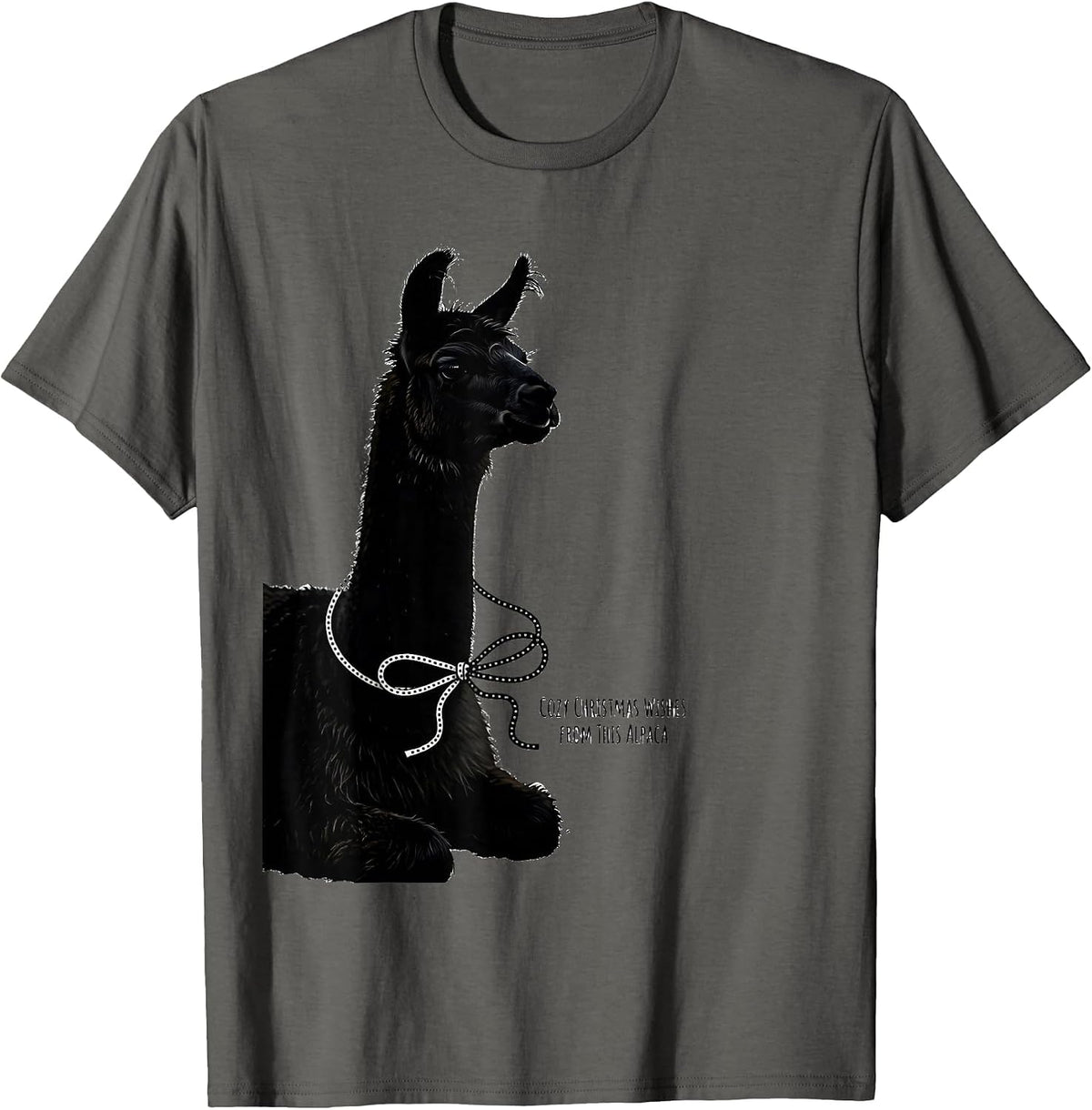 Cozy Christmas Wishes From This Alpaca Funny Alpaca Lover T-Shirt - Asphalt Grey