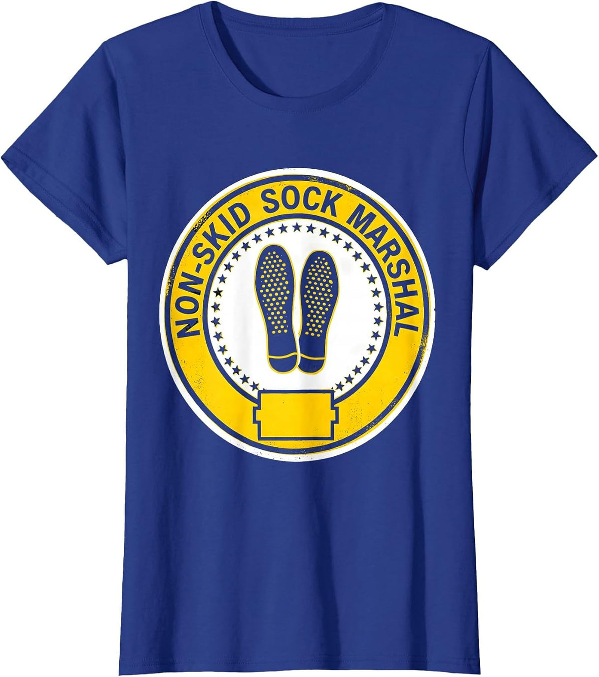 Women's Non-Skid Sock Marshal Funny Nurse Physical Therapy Fall T-Shirt - Royal Blue
