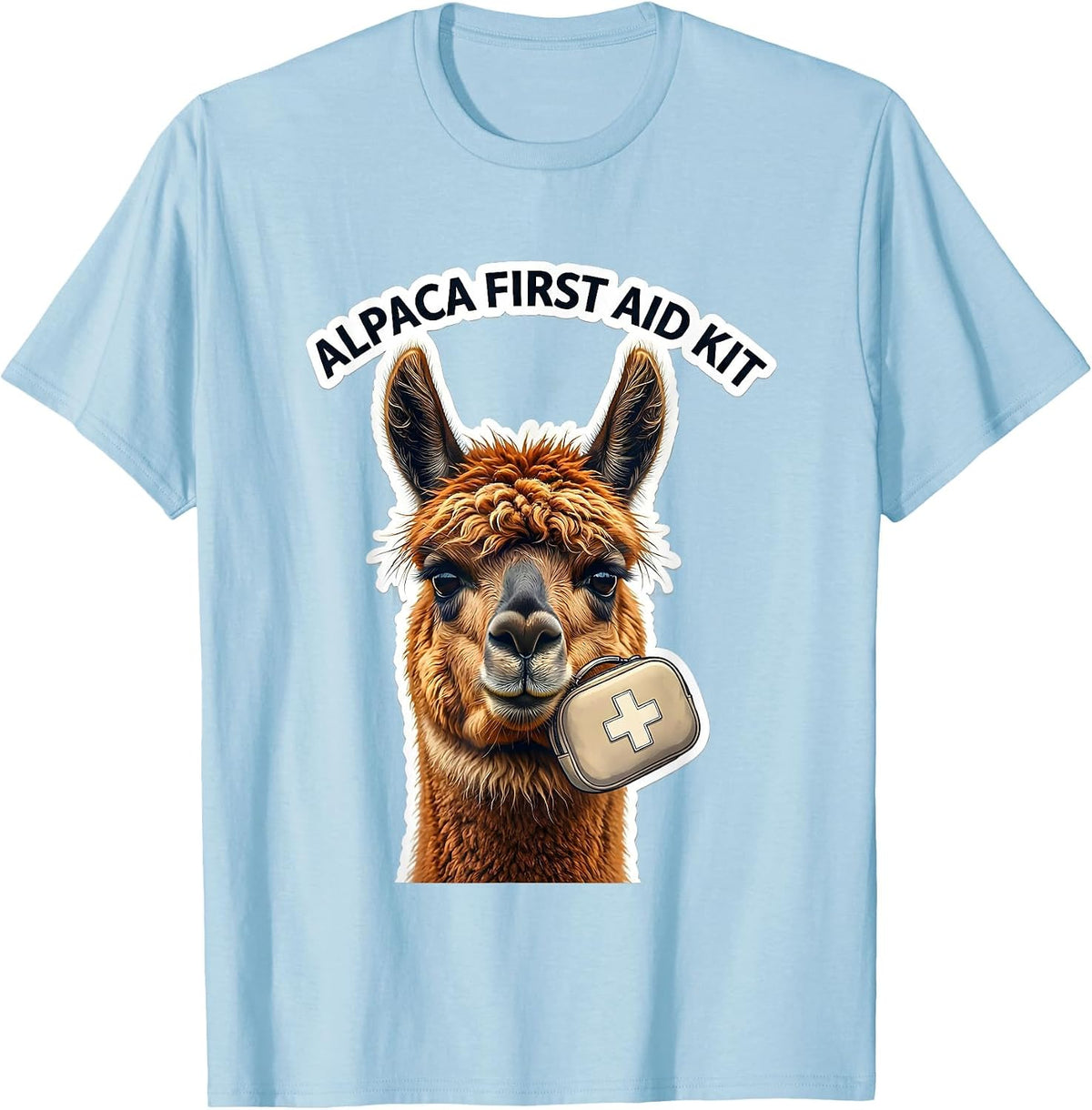 Men's Alpaca First Aid Kit Funny Alpaca Lover Novelty Animal Humor T-Shirt - Baby Blue