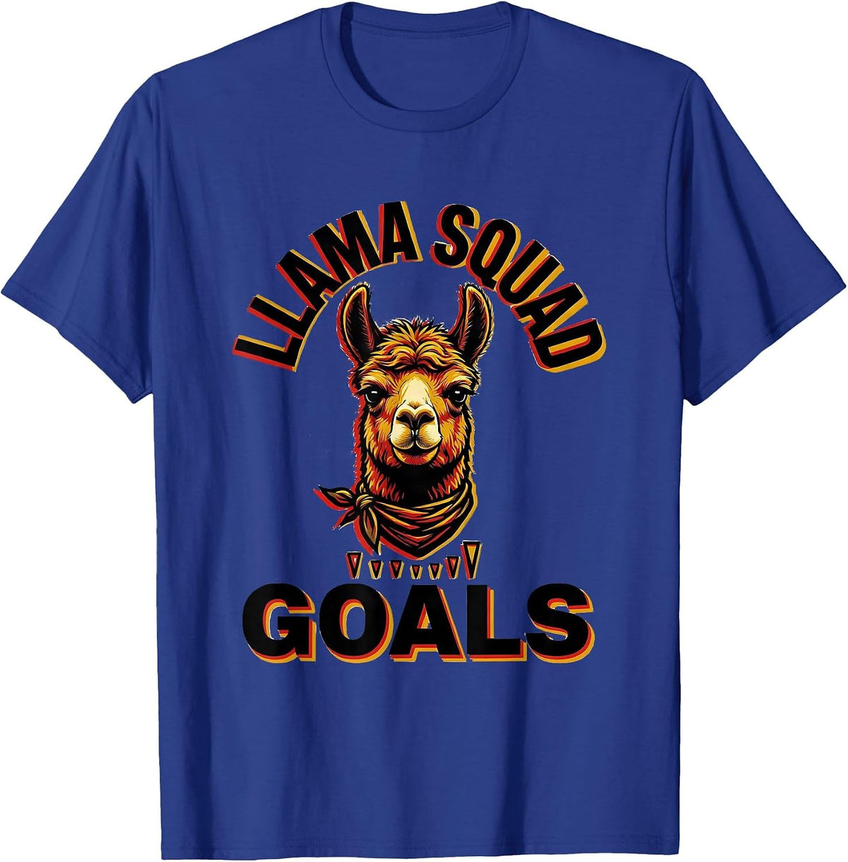 Men's Llama Squad Goals Funny Llama Lover Group Novelty T-Shirt - Royal Blue