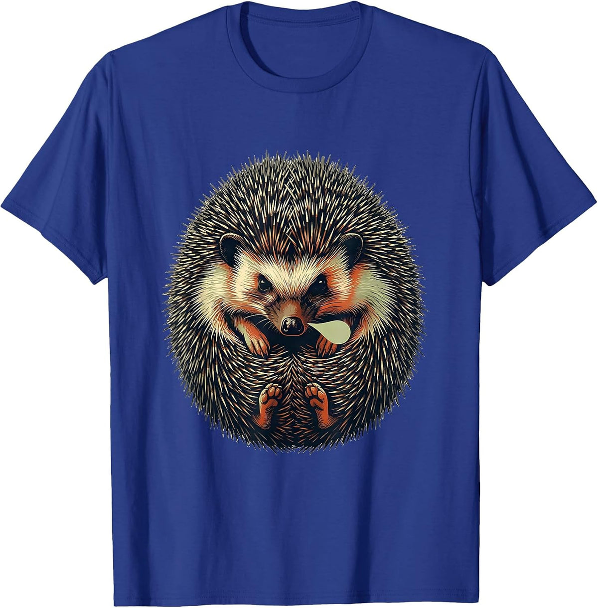 Cute Hedgehog Screenprint Pet Lover Novelty Humor T-Shirt - Royal Blue