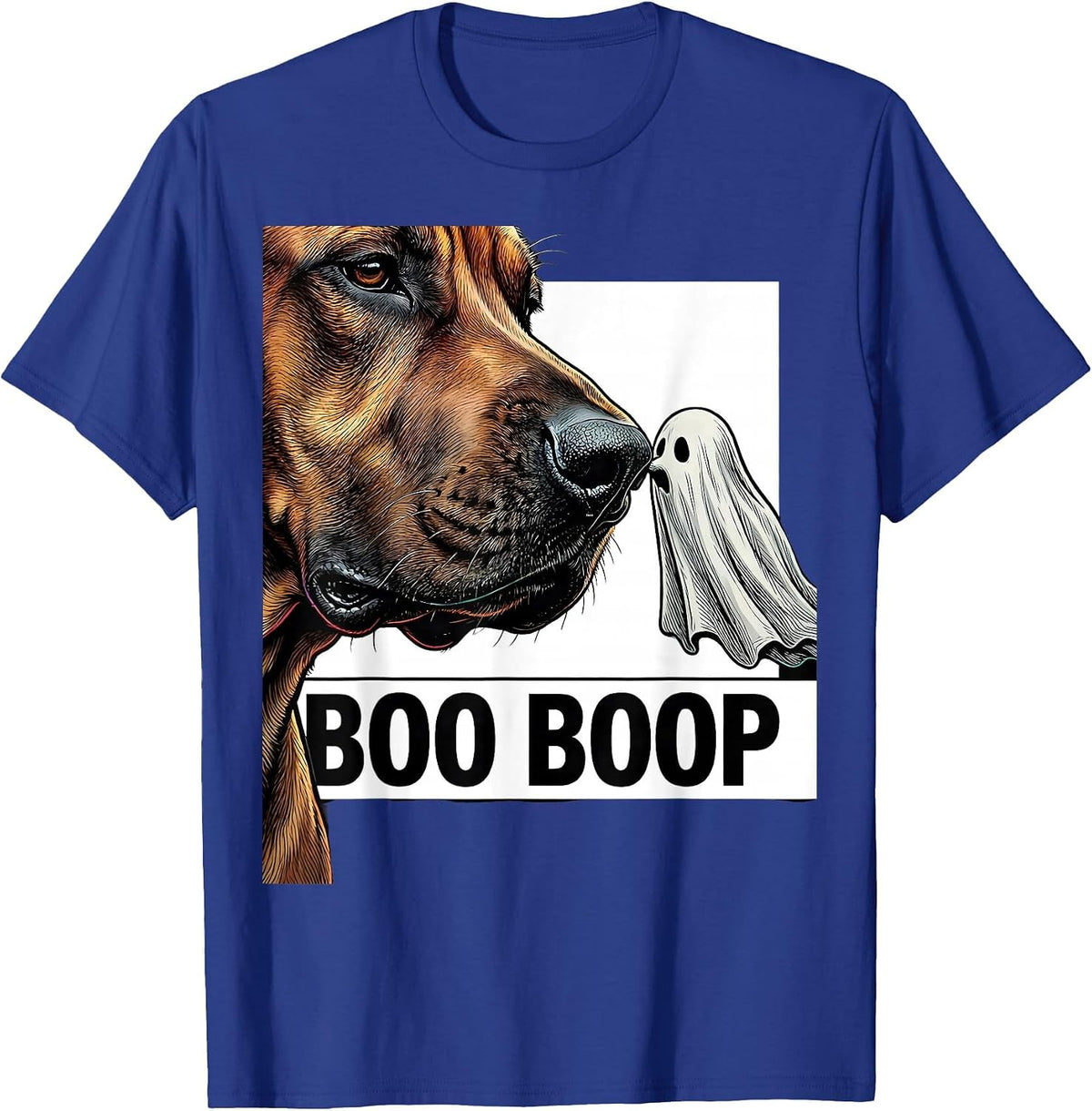 Boo Boop Funny Ghost Dog Nose Boop Halloween Dog Lover T-Shirt - Royal Blue