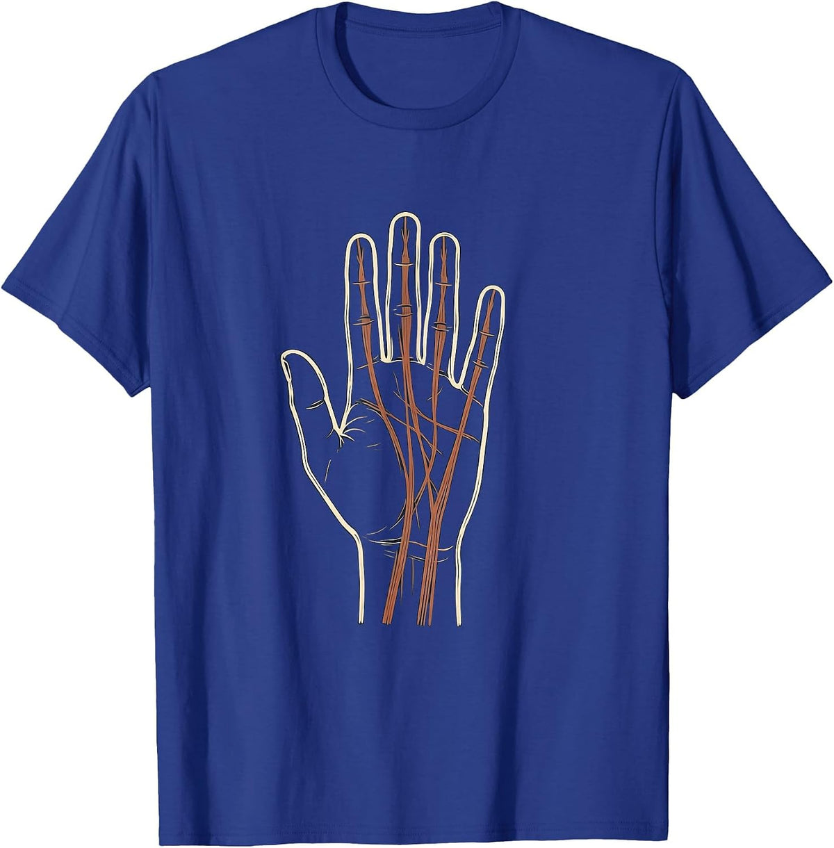 Hand Anatomy Tendon Illustration Occupational Therapy T-Shirt - Royal Blue