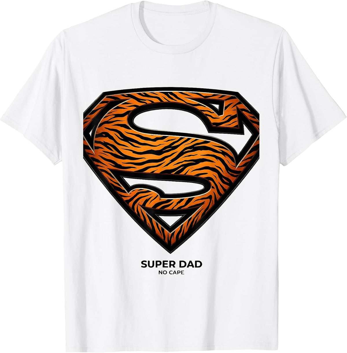Men's Super Dad No Cape Father's Day Graphic Design T-Shirt - White