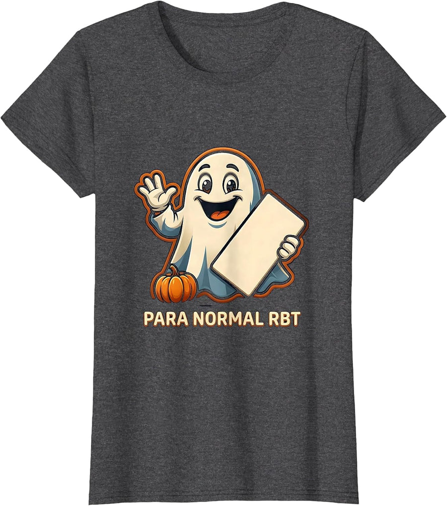 Women's Para Normal RBT Ghost Halloween Paraeducator Sped Teacher T-Shirt - Dark Heather Grey