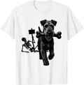 Men's Airedale Terrier Skeleton Chasing Funny Dog Mom Halloween T-Shirt - White