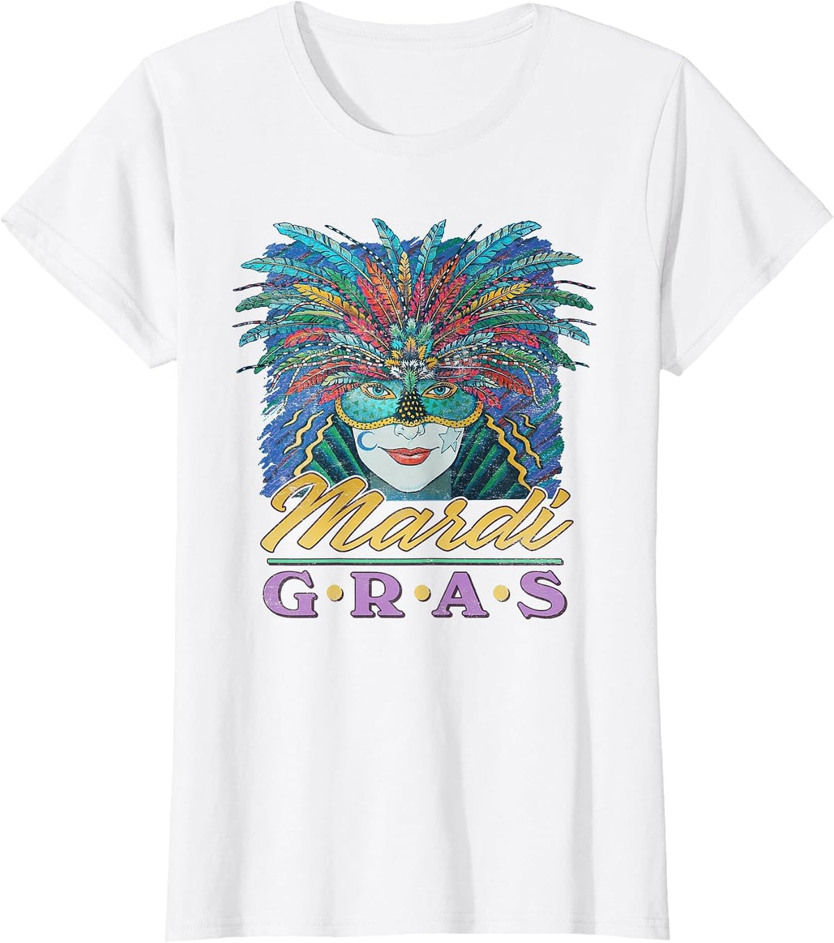 Mardi Gras Shirt Vintage Style Carnival Time T-Shirt - White