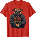 Men's Beware, My Pittie Steals My Sweater Funny Pitbull Dog Mom T-Shirt - Red