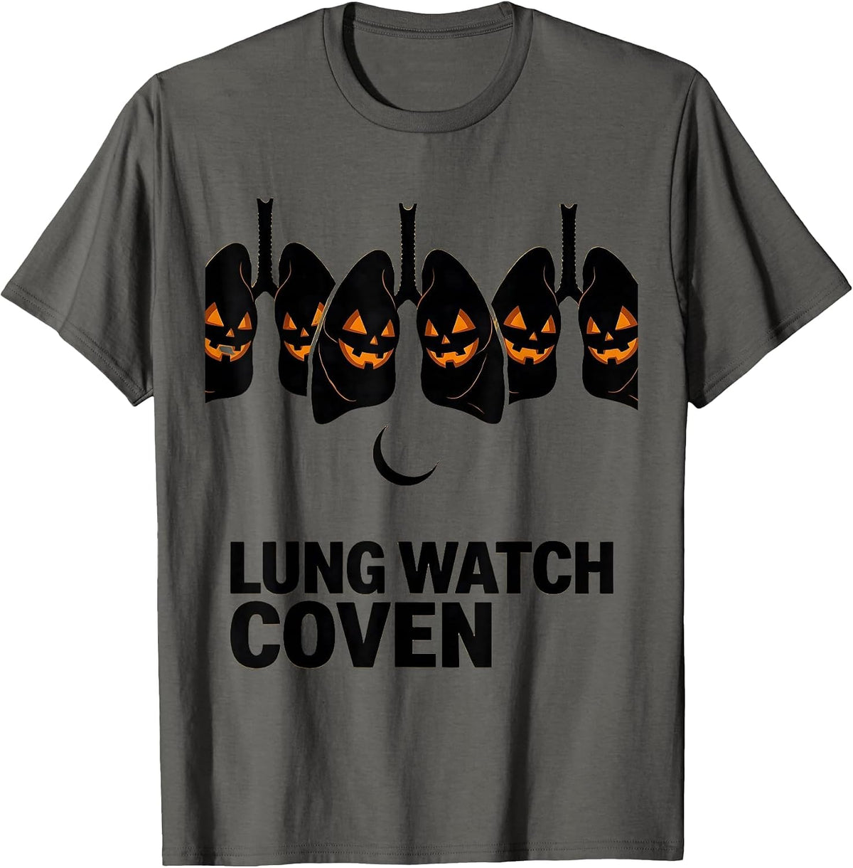 Men's Lung Watch Coven Editorial Conceptual Respiratory Therapist T-Shirt - Asphalt Grey