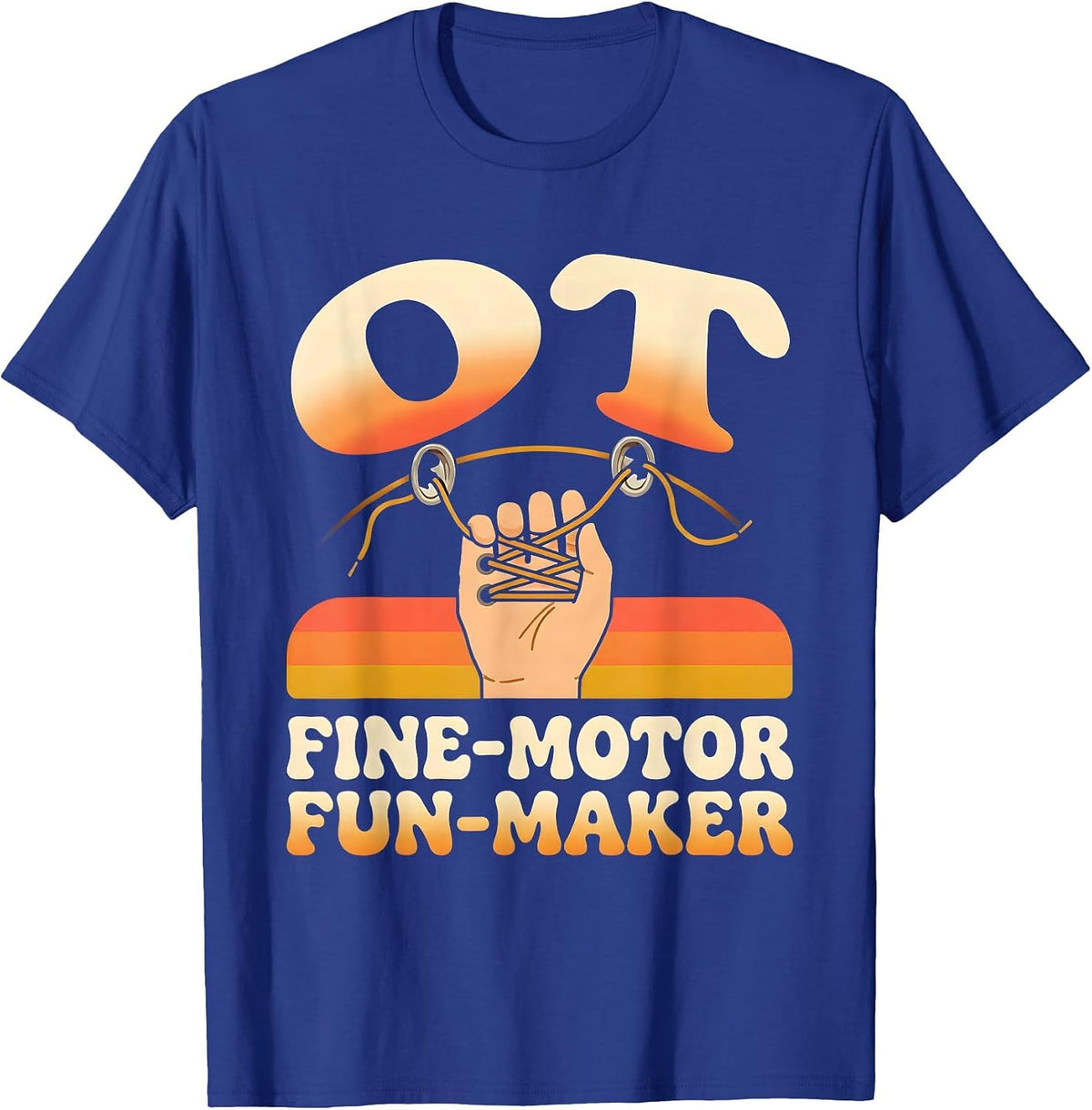 Men's OT Fine-Motor Fun-Maker Retro Occupational Therapy T-Shirt - Royal Blue