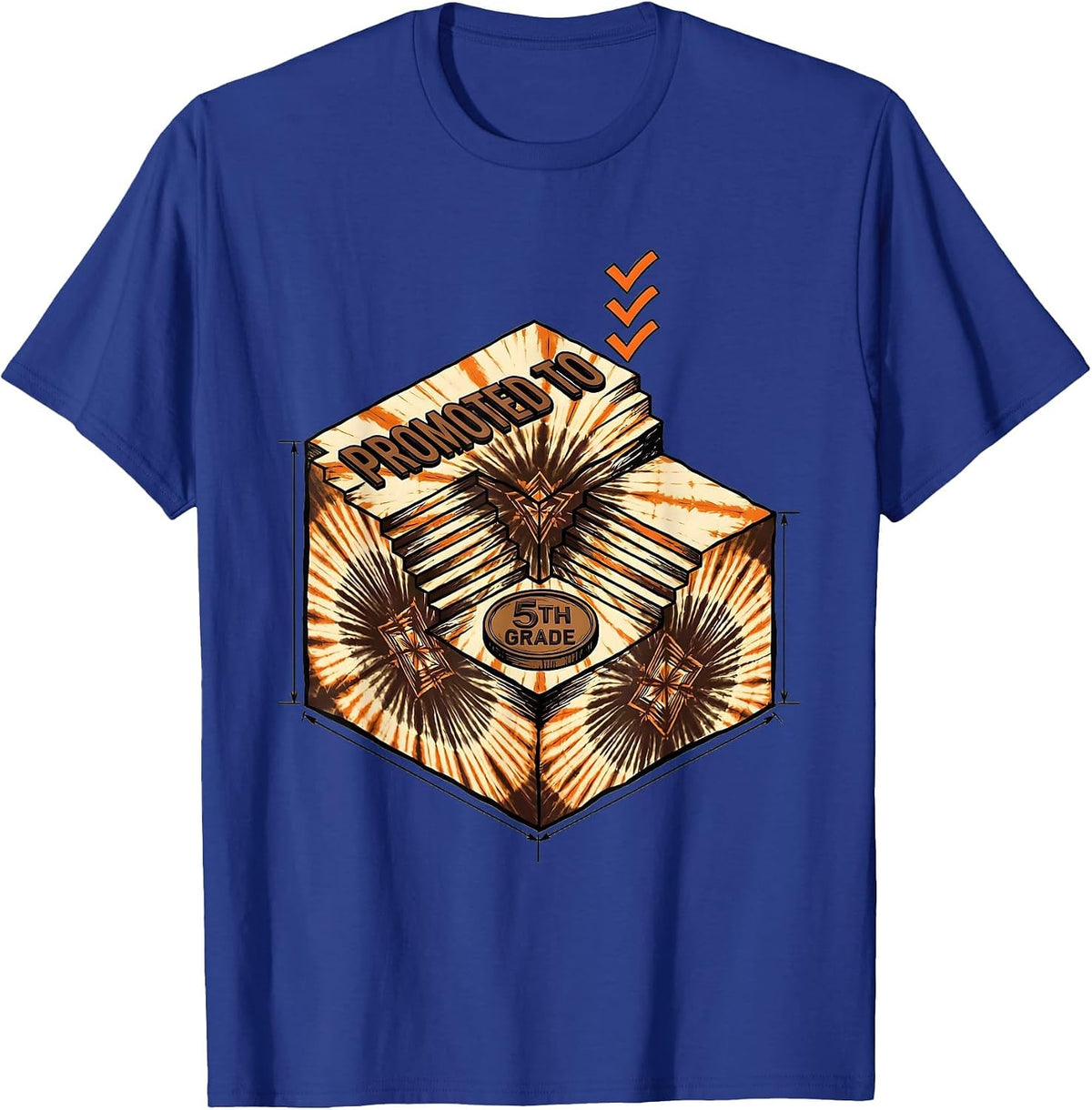 PROMOTED TO 5TH GRADE Camo Back To School Boys Grade Level T-Shirt - Royal Blue