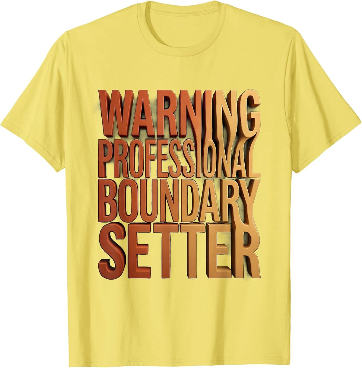 Men's Warning Professional Boundary Setter Social Worker Design T-Shirt - Lemon Yellow
