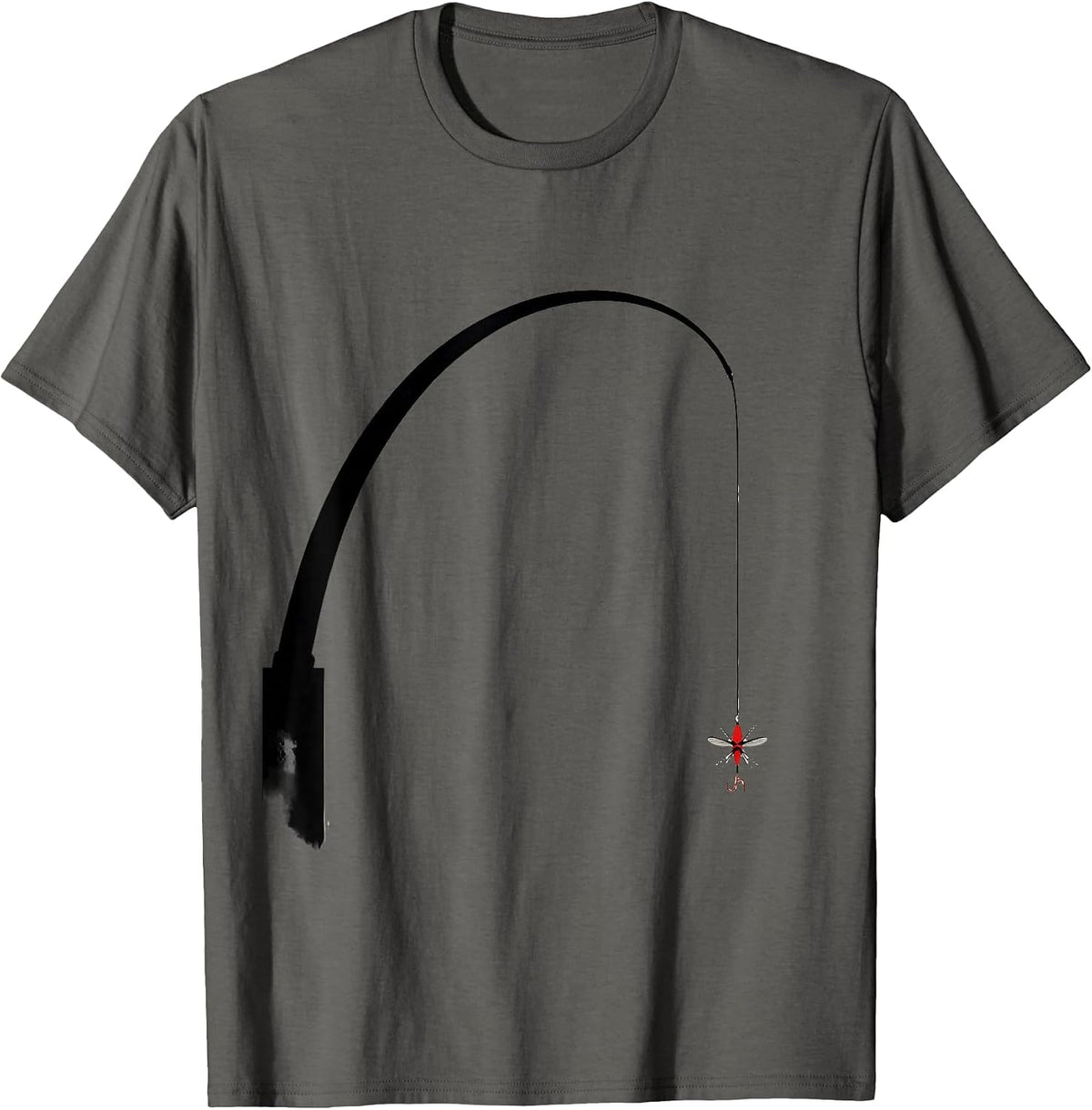 Men's Fly-Fishing Rod Christian Fisherman Faith Gift T-Shirt - Asphalt Grey