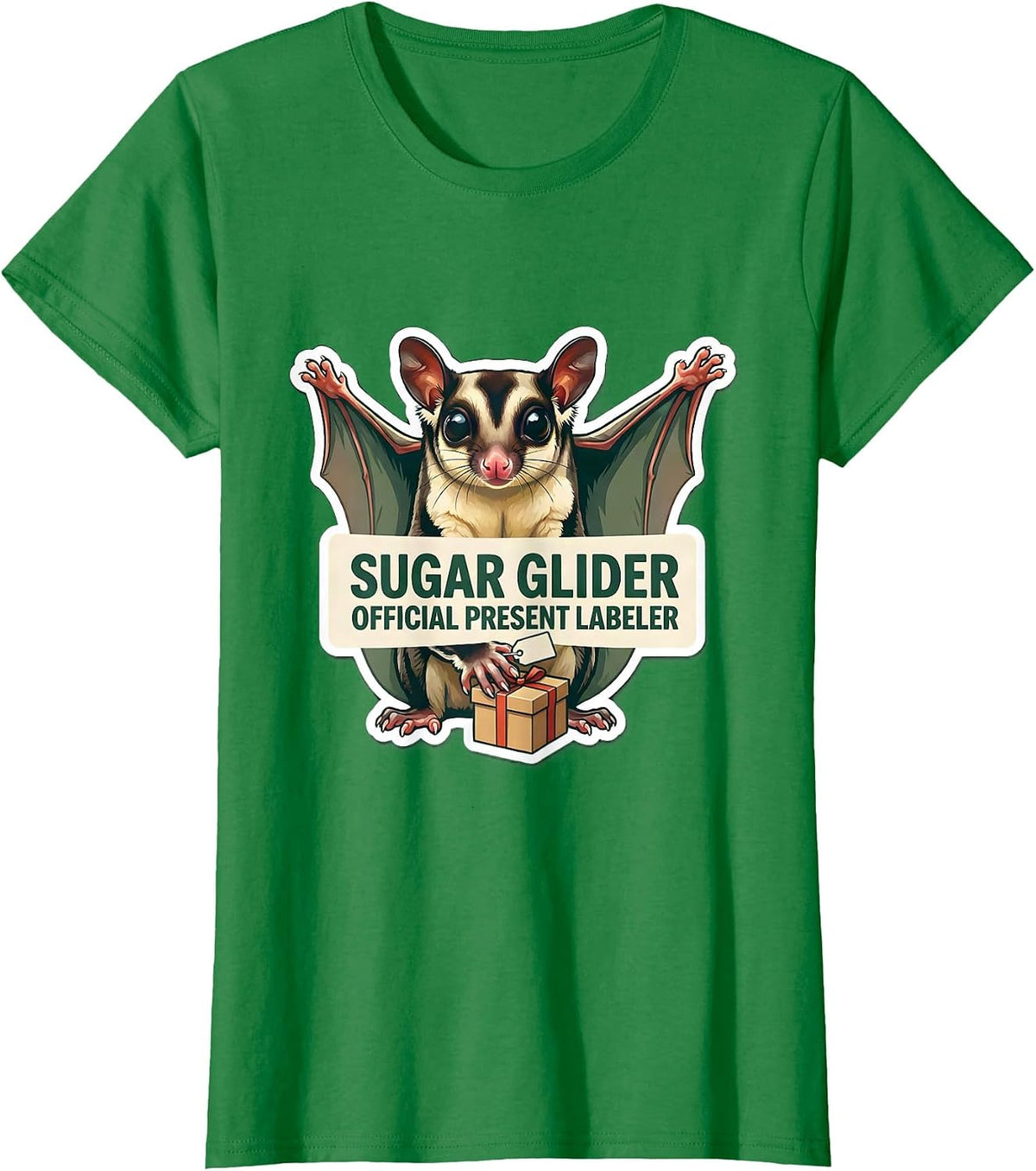 Sugar Glider: Official Present Labeler Funny Christmas T-Shirt - Kelly Green
