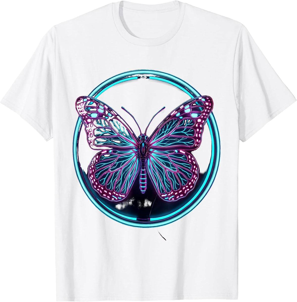 Men's Overstimulated Nervous System Butterfly Graphic T-Shirt - White