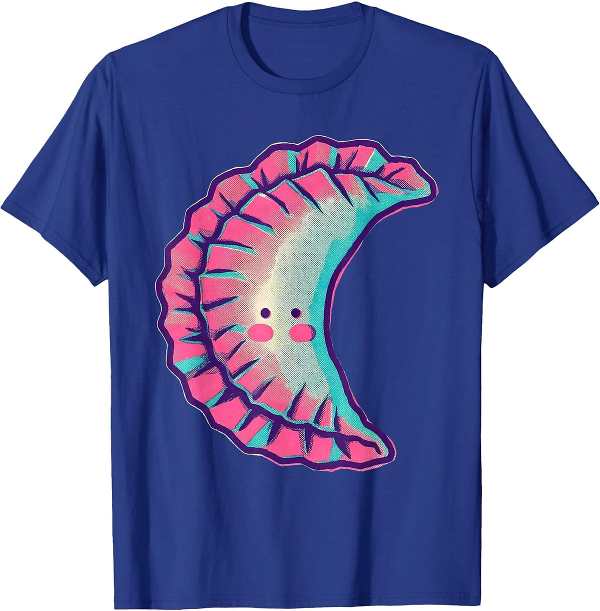 Men's Cute Kawaii Dumpling Character Food Lover Humor T-Shirt - Royal Blue