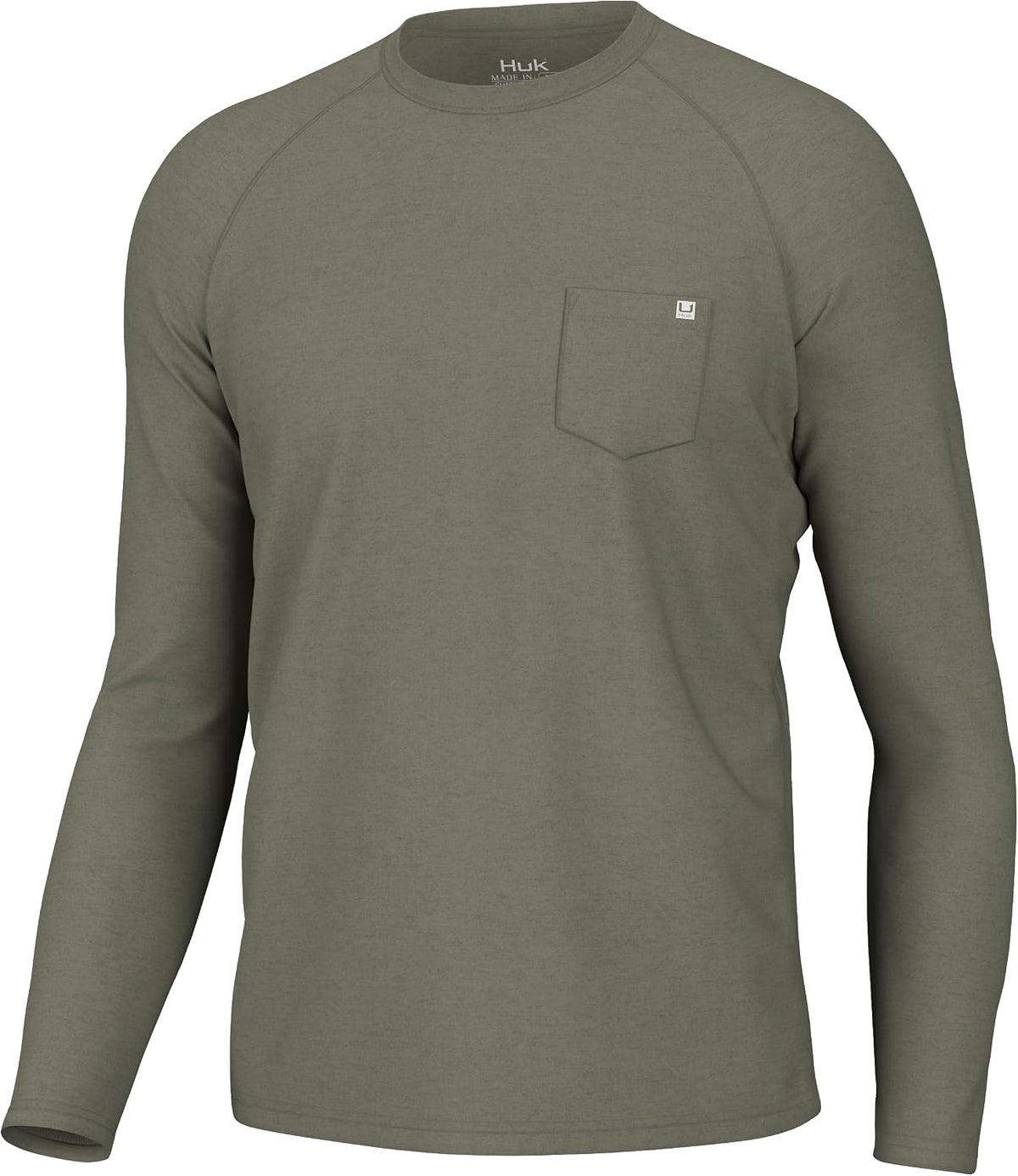 HUK Men's Waypoint Long Sleeve Shirt, Performance Fishing Tee for Men - Moss