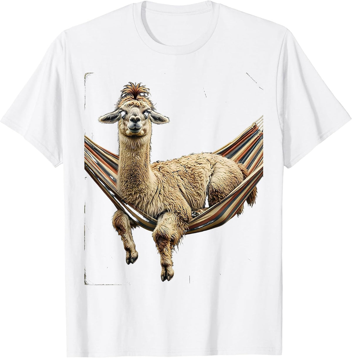 Vintage Llama Lounging Funny Llama Humor T-Shirt - White