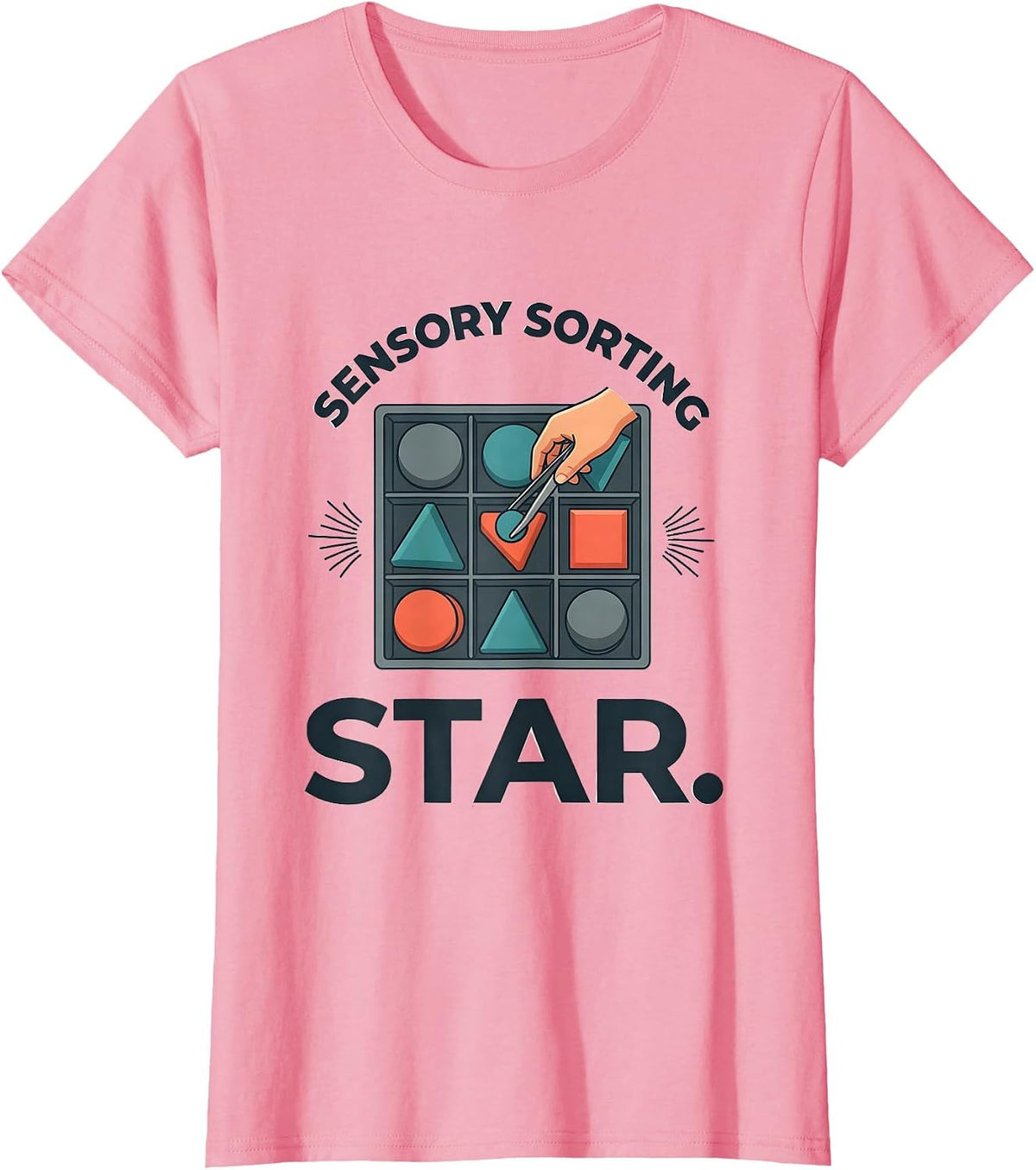 Women's Sensory Sorting Star Occupational Therapy Sensory Processing T-Shirt - Pink