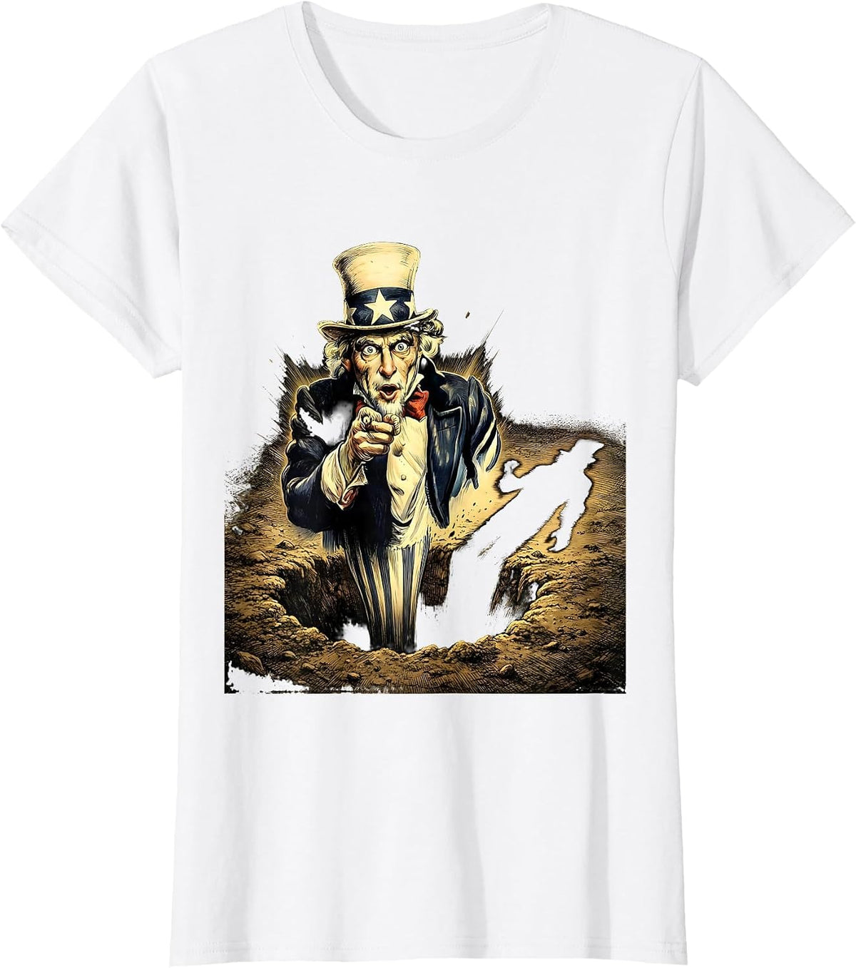 Funny Groundhog Sees Its Shadow Illustration T-Shirt - White