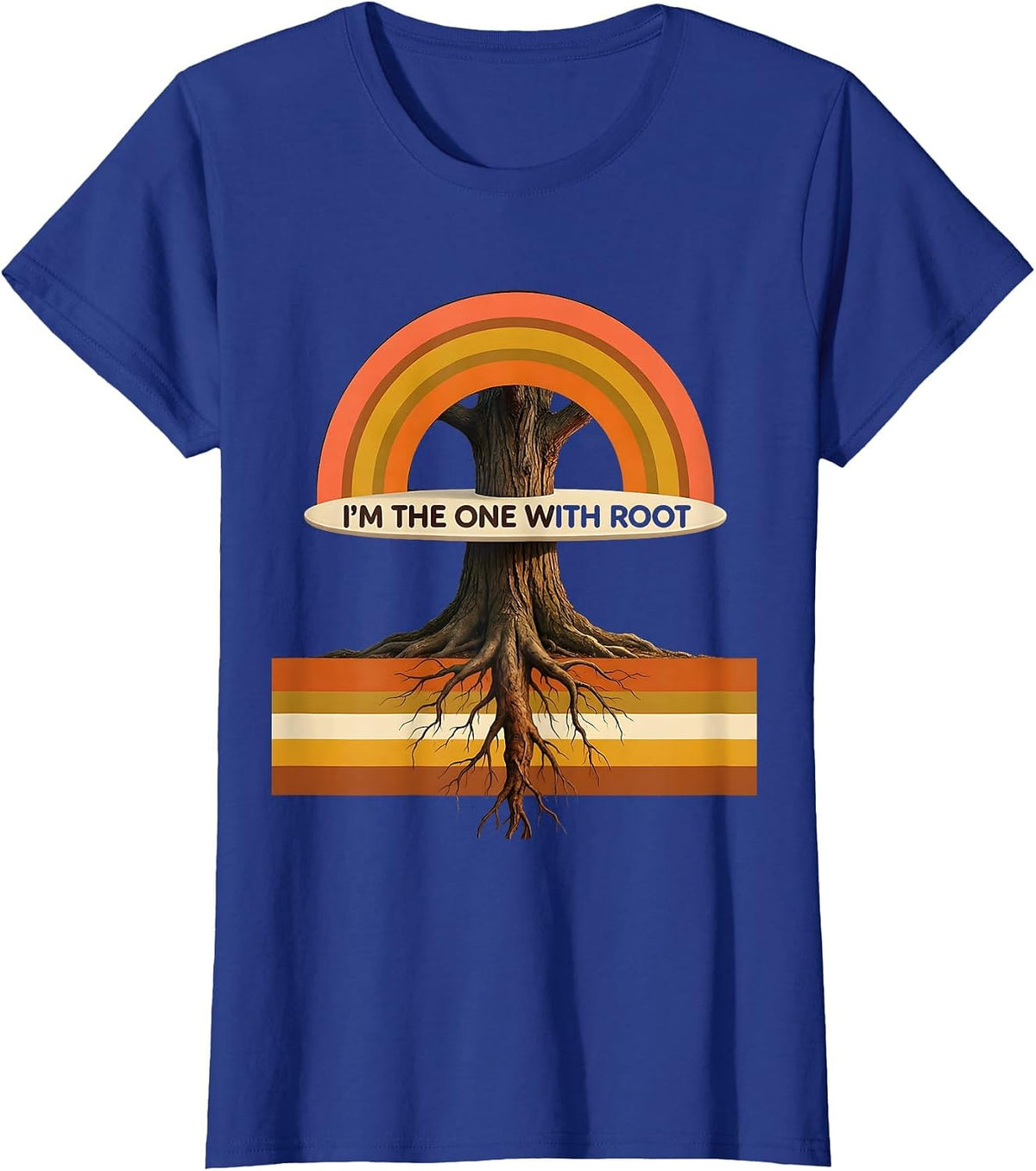 Women's I'm The One With Root Retro 70s Linux Sysadmin Humor T-Shirt - Royal Blue