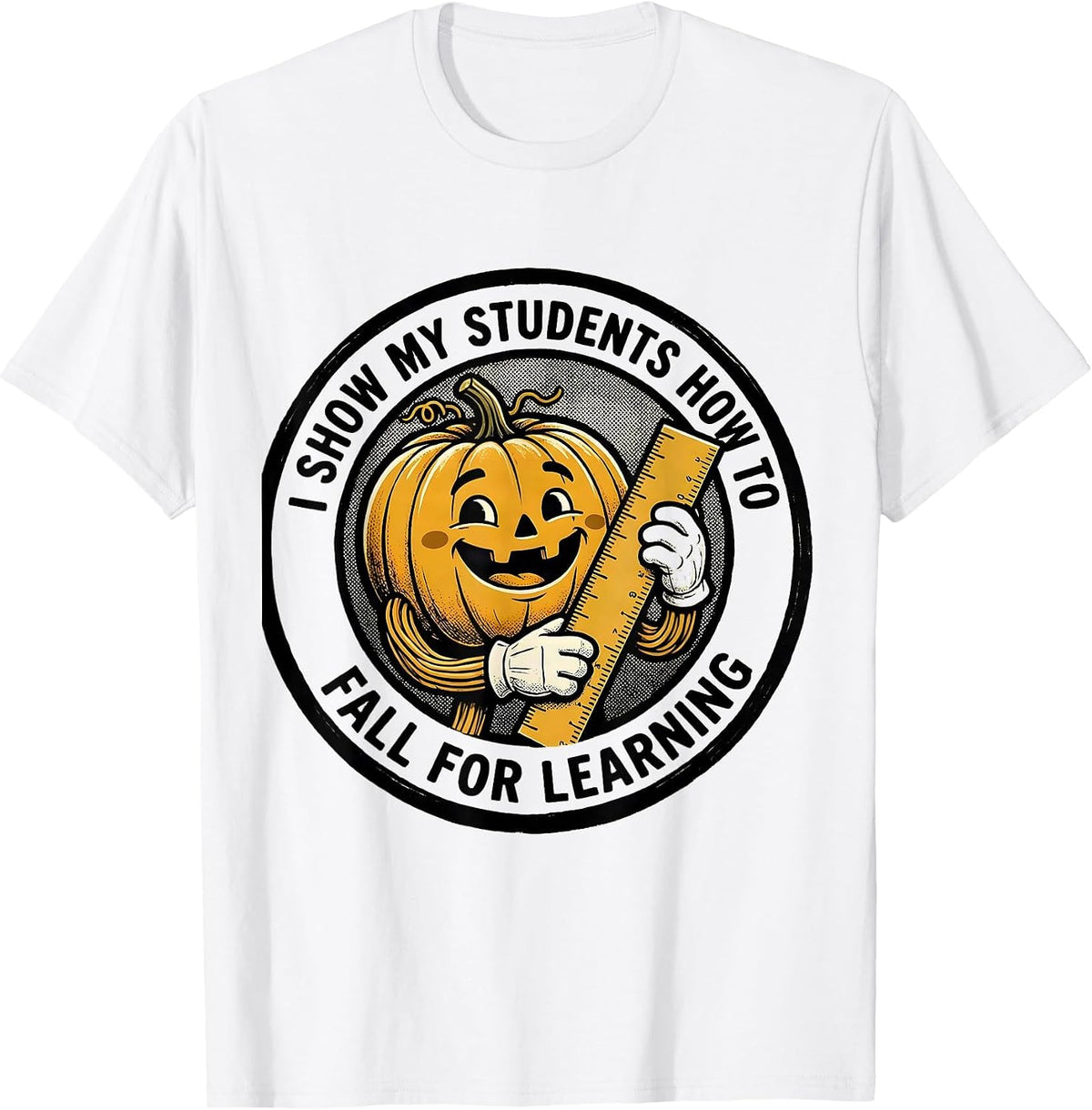 Men's I Show My Students How To Fall For Learning Retro Teacher T-Shirt - White