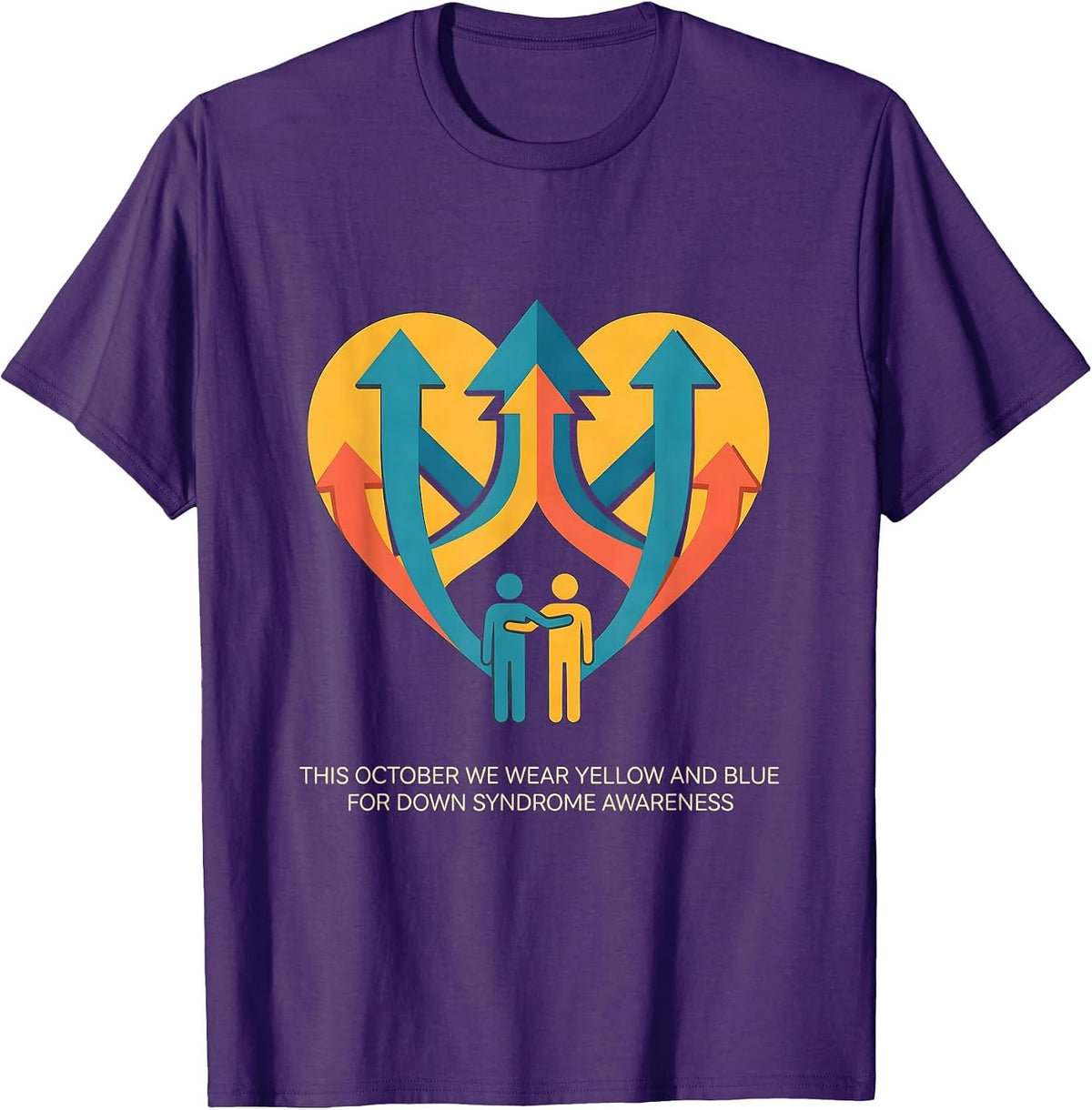Men's This October We Wear Yellow Blue Down Syndrome Awareness T-Shirt - Purple